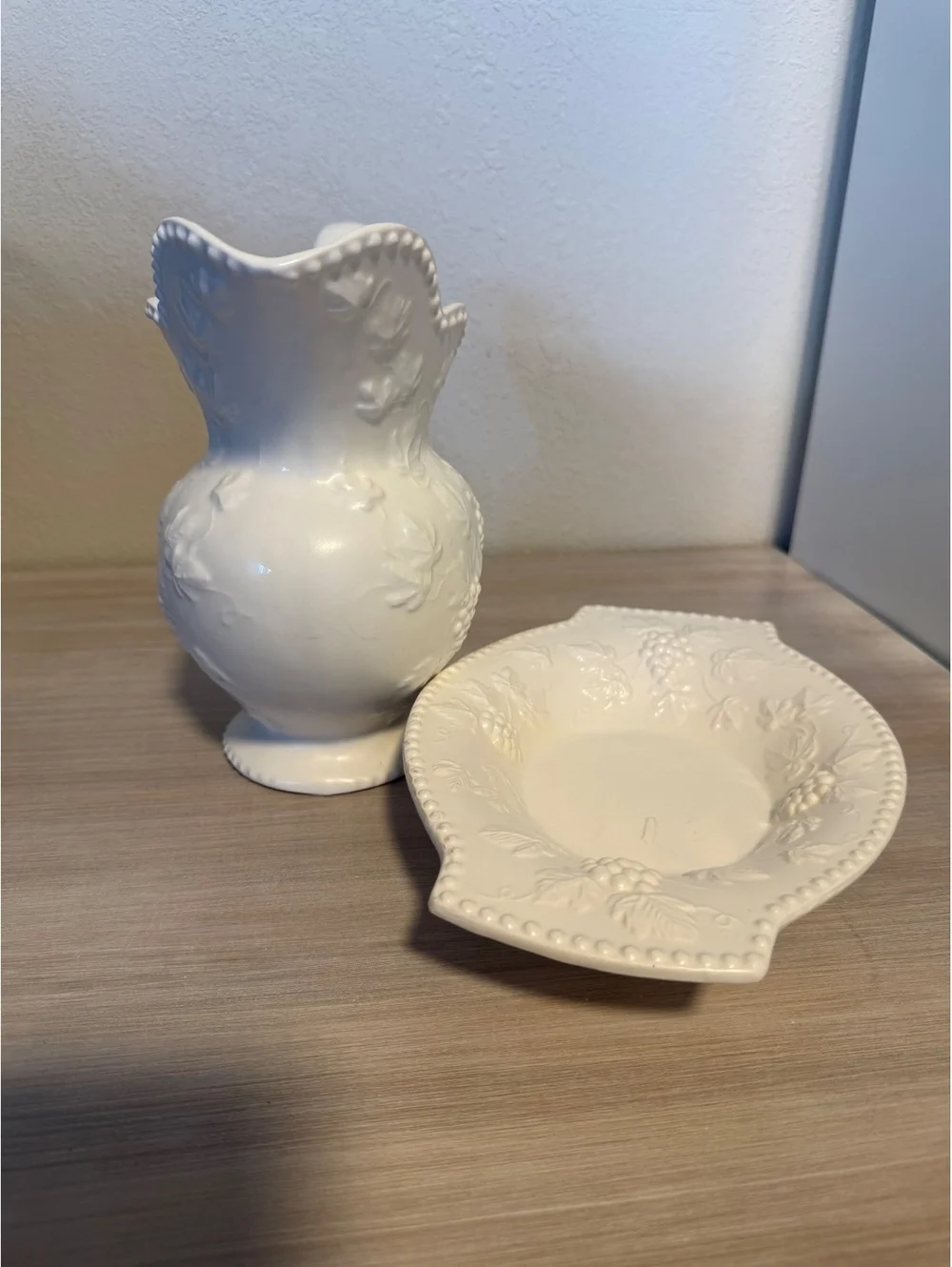 Vintage Ardco Fine Quality Dallas White Pitcher Made in Japan Shabby